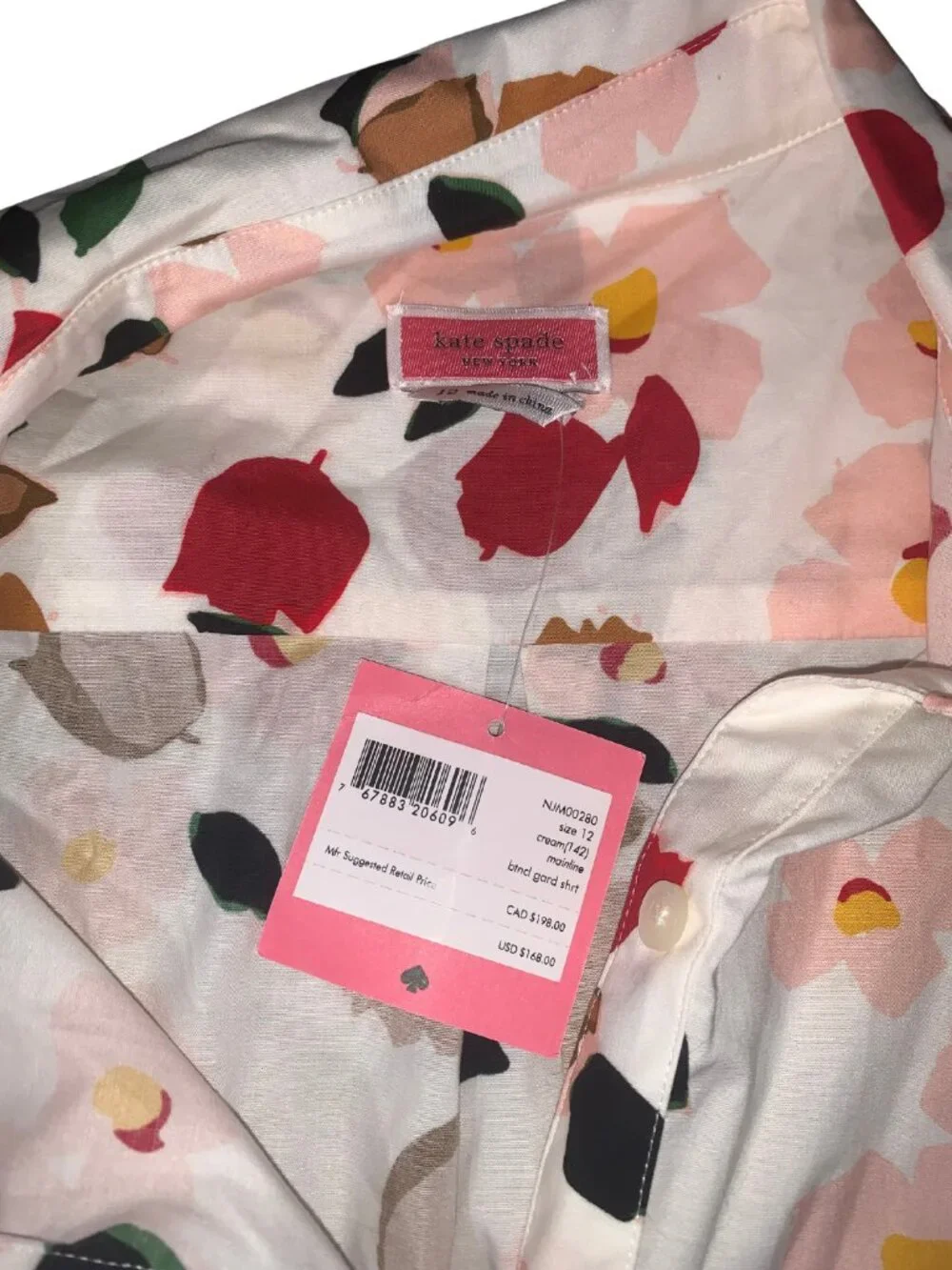 Kate Spade Botanical Garden Button Front Shirt - Size 12 - New with Tag